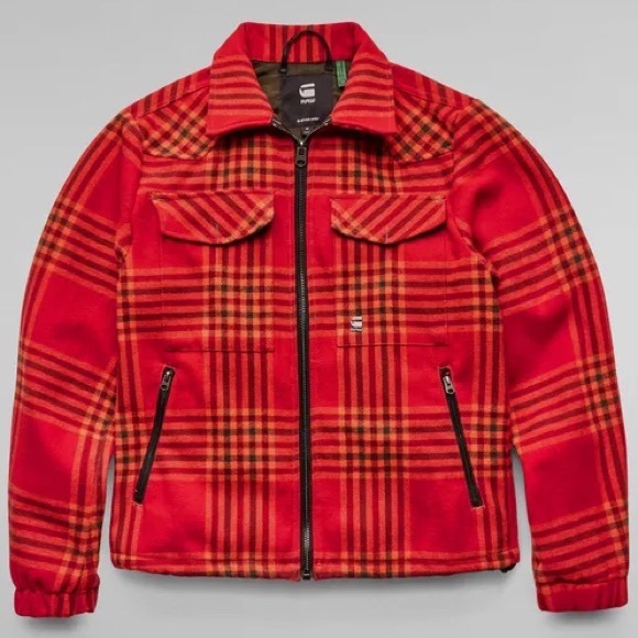 G-Star Other - G-Star Raw Check Overshirt Jacket Scarlet Red Plaid XXL 2XL Coat